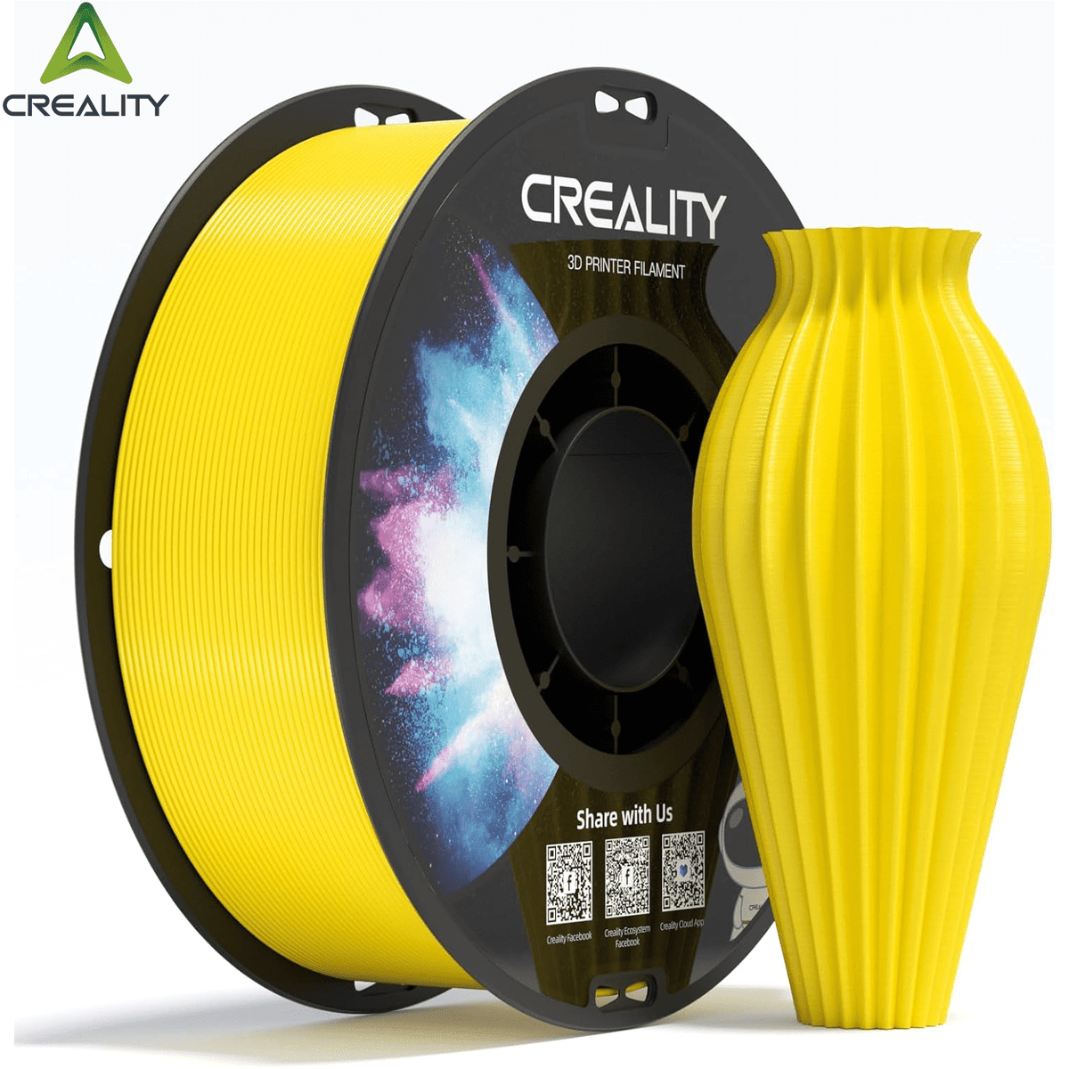 Creality PETG 3D Printer Filament 1.75mm 1kg/2.2lbs Non-Toxic Strong Toughness Filament Accuracy +/-0.02mm, White