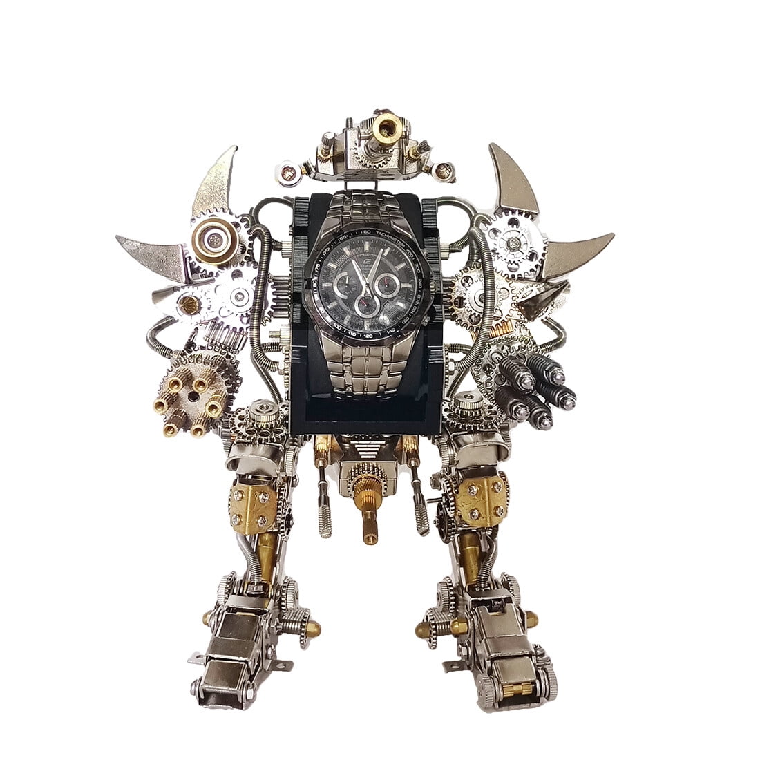 3D Metal Puzzle Mecha Model Kit with Lights, 1020+ PCS Steampunk Mechanical DIY Handmade Collectible Christmas Gift for Adults & Teens 15+