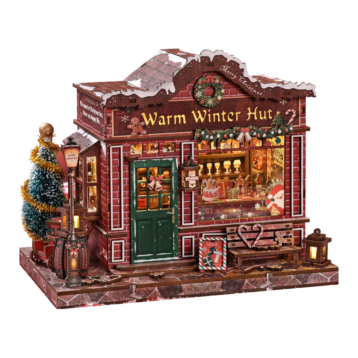 DIY Book Nook Kit with LED Light, Fantasy Wonderland Fold-Out Storybook Diorama, 3D Wooden Puzzle Bookshelf Decor Gift for Adults Teens