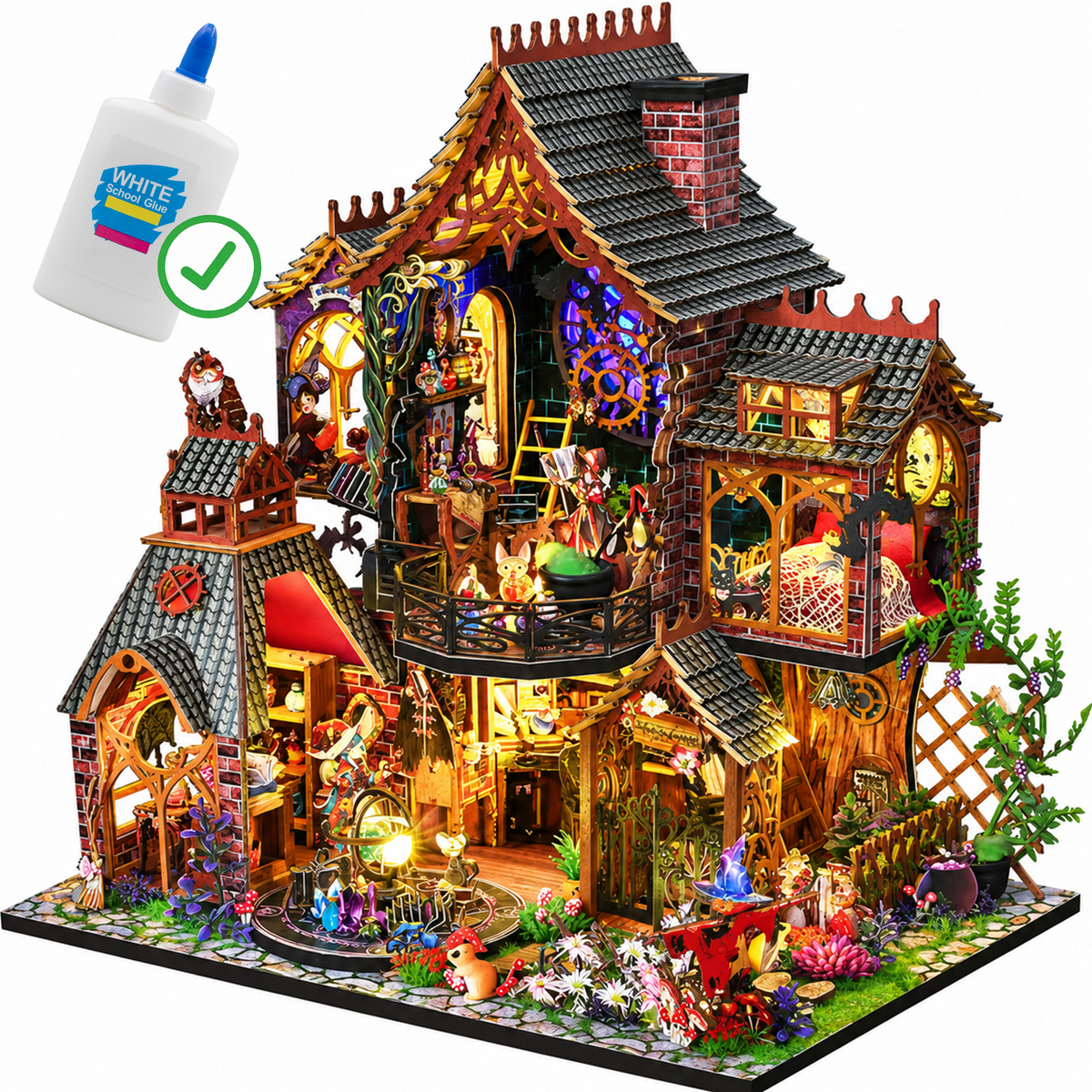 DIY Magic Forest Toy Model Hand-Assembled 3D Wooden Puzzle Dollhouse Xmas Gift