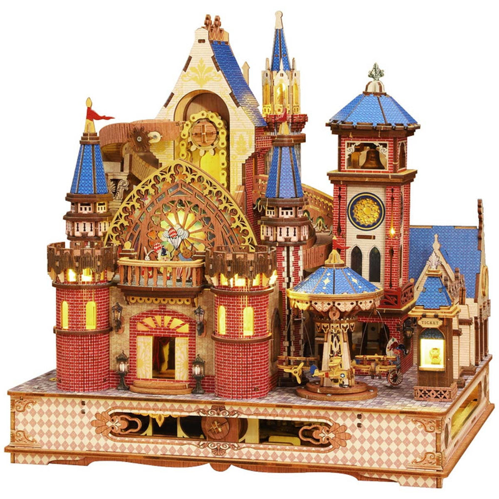 DIY Mechanical French Château, 3D Wooden Puzzle Castle Model Kit, Handcrafted Architectural Decor, Holiday Brthday Gifts