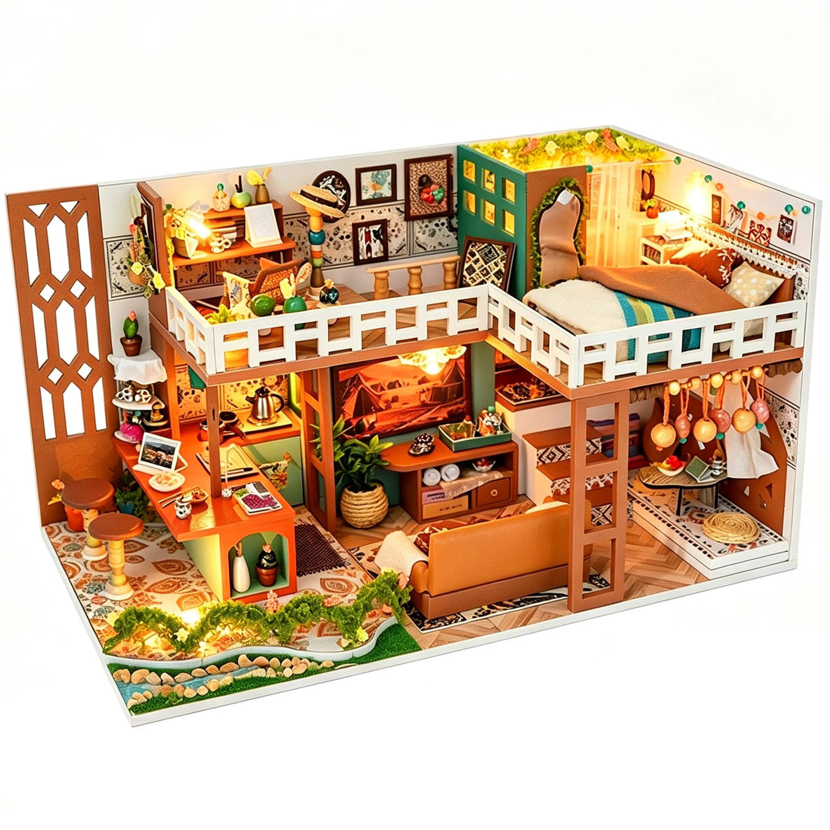 DIY Miniature House Kit, Mini Dollhouse Architectural Model, 3D Puzzles for Adults and Teens, Gifts for Friend and Parents
