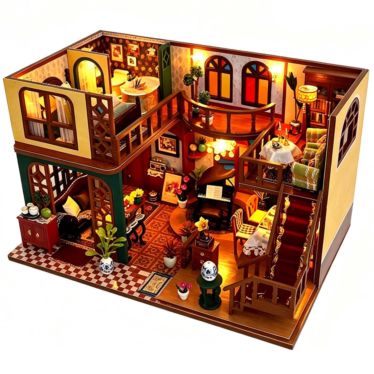 DIY Miniature House Kit, Mini Dollhouse Architectural Model, 3D Puzzles for Adults and Teens, Gifts for Friend and Parents