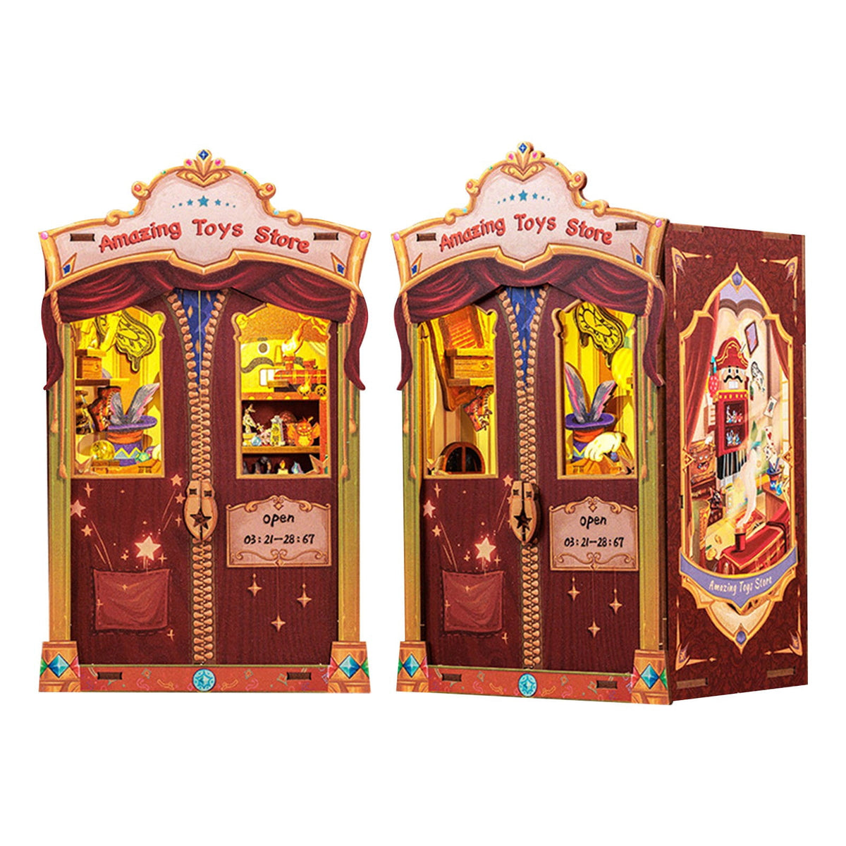 DIY Scene Miniature House Kit Tiny Mini Booknook Craft Bookshelf Decor, 3D Wooden Pieces Puzzles for Adults, Scale Library Model, Gifts For Freinds And Family