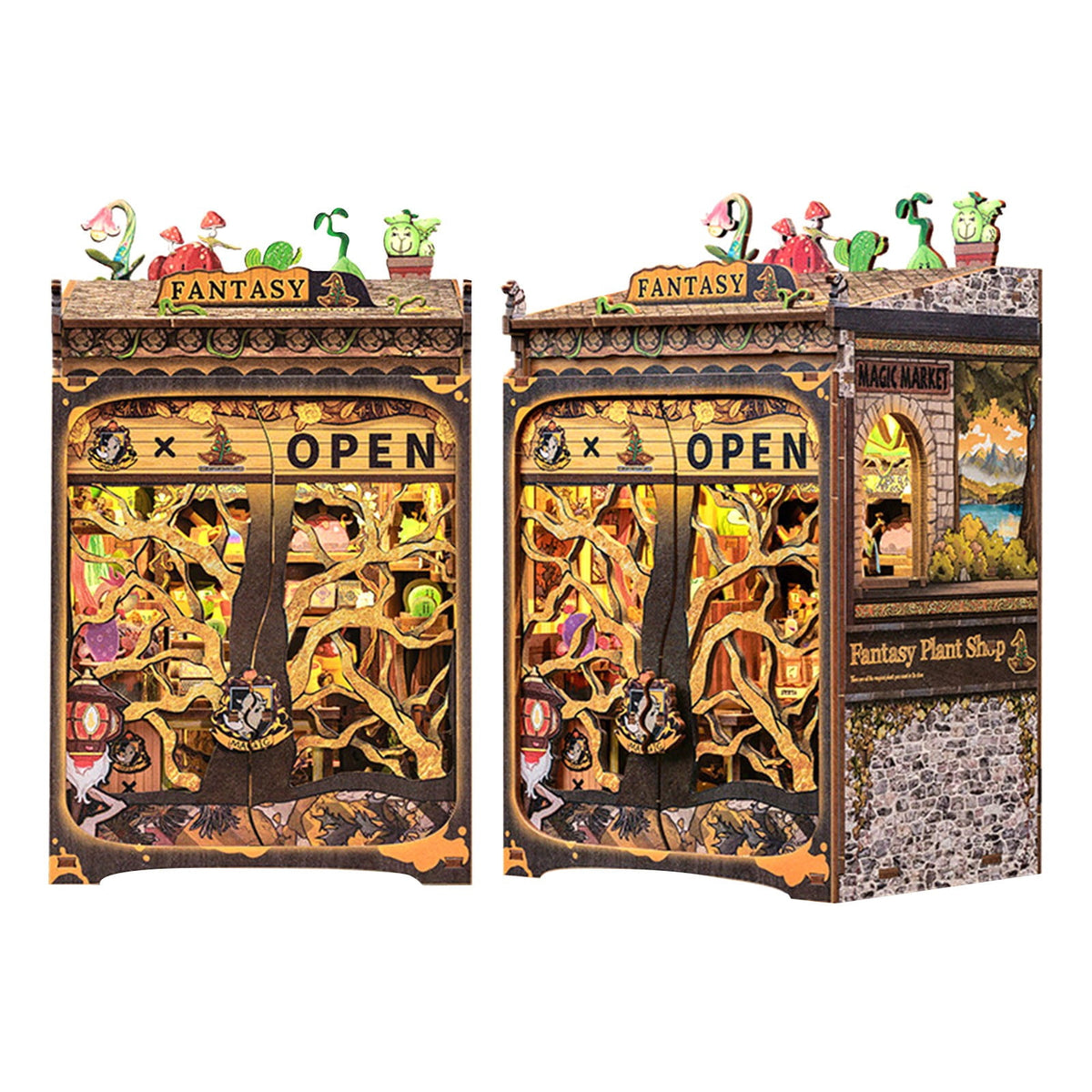 DIY Scene Miniature House Kit Tiny Mini Booknook Craft Bookshelf Decor, 3D Wooden Pieces Puzzles for Adults, Scale Library Model, Gifts For Freinds And Family