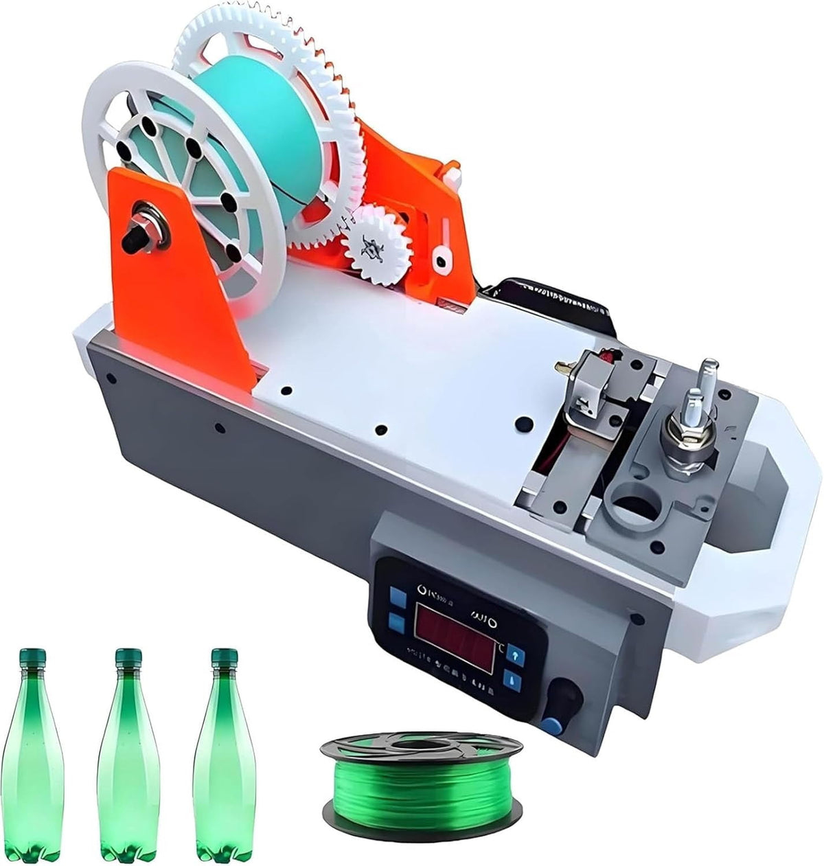 Desktop Filament Maker Machine, Upgraded 3D Printer Extruders, Recycled PET Bottle Recycler W/Digital Display Temperature, Speed Adjustable For Families, DIY Makers