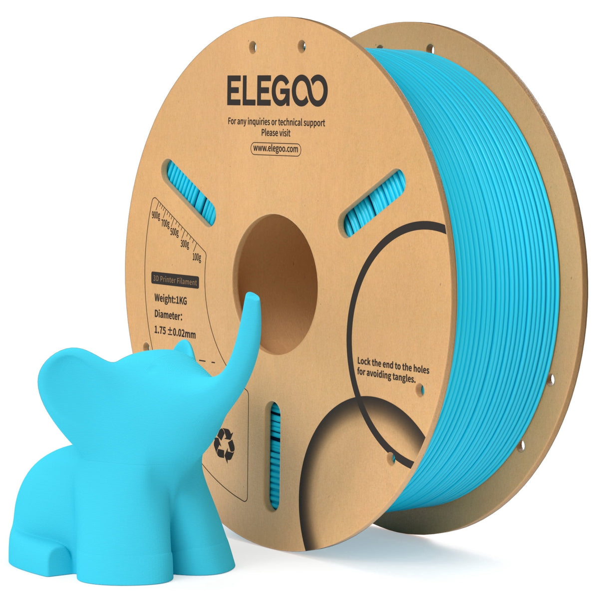 ELEGOO PLA 3D Printer Filament 1.75mm Sky Blue 1KG