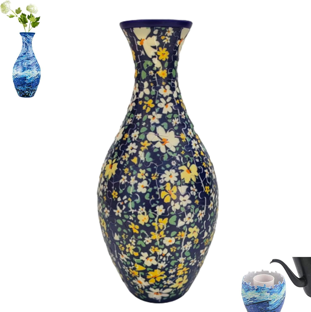 Emboadlie/Presumablyi/Minutetiny 3D Puzzle Vase, 3D Flower Vase Puzzle for Adults, 160 Pieces, Unique Art for Living Room, Office Decoration, House Warming Gift (B)