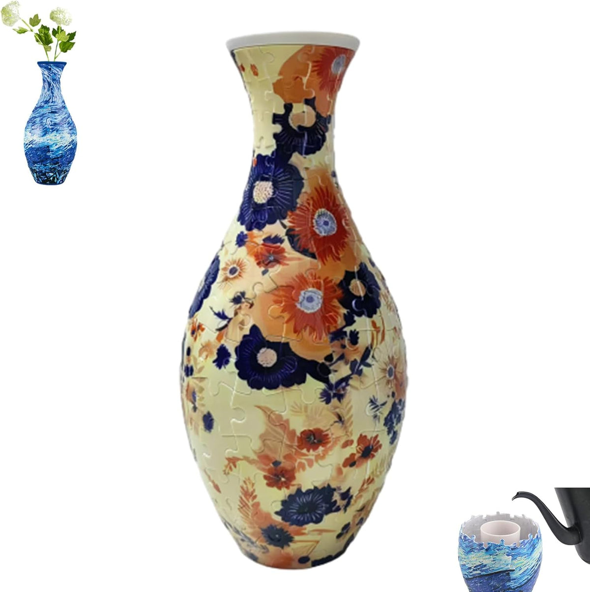 Emboadlie/Presumablyi/Minutetiny 3D Puzzle Vase, 3D Flower Vase Puzzle for Adults, 160 Pieces, Unique Art for Living Room, Office Decoration, House Warming Gift (B)