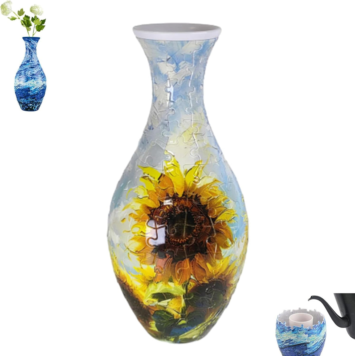 Emboadlie/Presumablyi/Minutetiny 3D Puzzle Vase, 3D Flower Vase Puzzle for Adults, 160 Pieces, Unique Art for Living Room, Office Decoration, House Warming Gift (B)