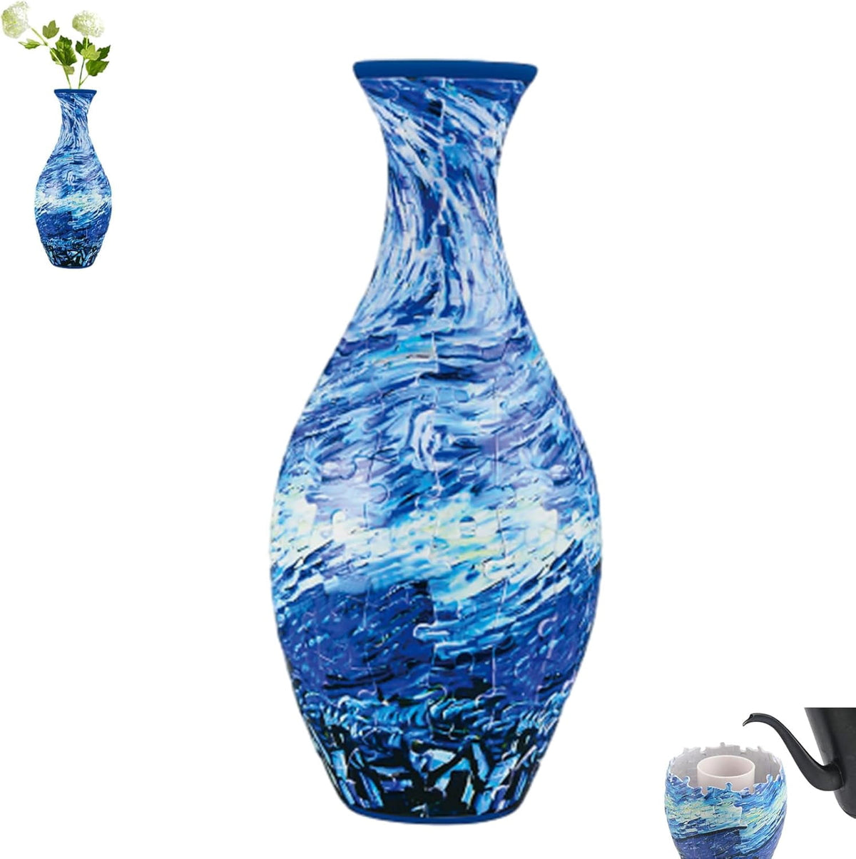 Emboadlie/Presumablyi/Minutetiny 3D Puzzle Vase, 3D Flower Vase Puzzle for Adults, 160 Pieces, Unique Art for Living Room, Office Decoration, House Warming Gift (B)