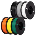 Epelay 6kg PLA+ 3D Printer Filament Bundle, Black, White, Gray, Orange, Yellow & Green, 6 x 1kg Spools, 1.75mm, Compatible with Most FDM 3D Printers