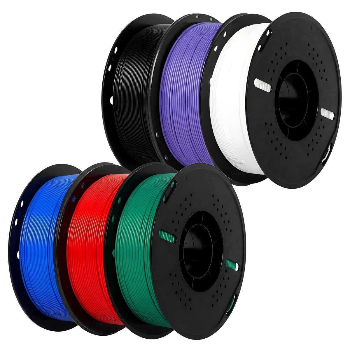 Epelay 6kg PLA+ 3D Printer Filament Bundle, Black, White, Gray, Orange, Yellow & Green, 6 x 1kg Spools, 1.75mm, Compatible with Most FDM 3D Printers