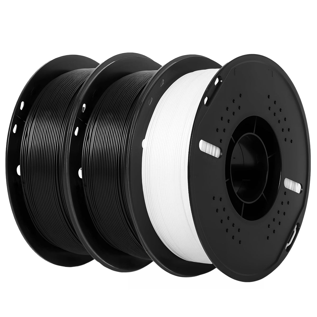 Epelay PLA Plus 3D Printer Filament, 1.75mm, 3 x 1kg Spools, Black, White & Gray, Compatible with Most FDM Printers