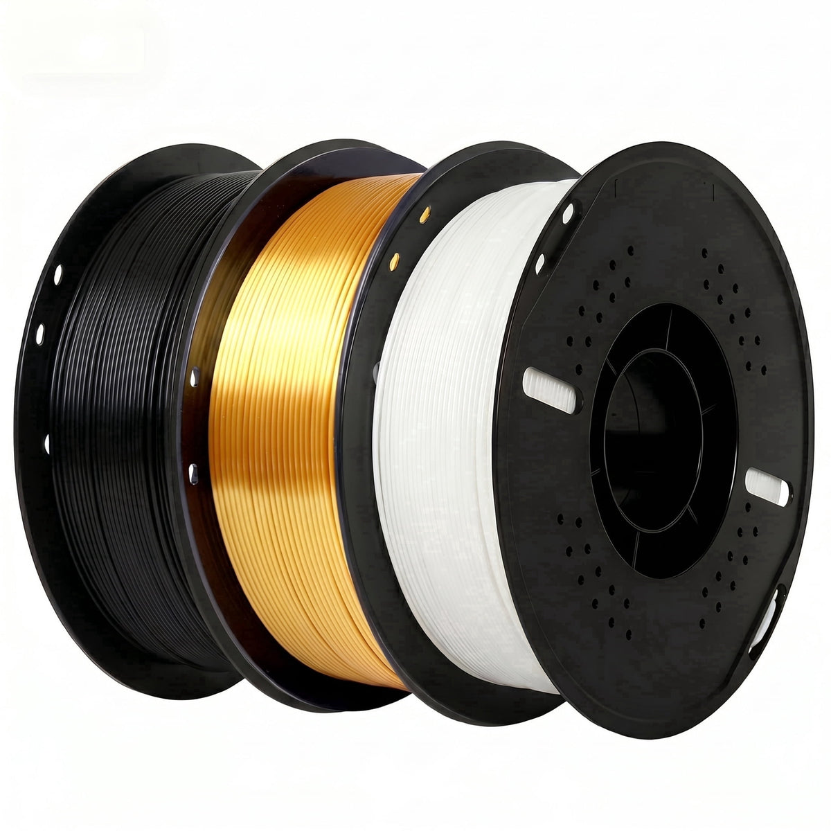 Epelay PLA Plus 3D Printer Filament, 1.75mm, 3 x 1kg Spools, Black, White & Gray, Compatible with Most FDM Printers