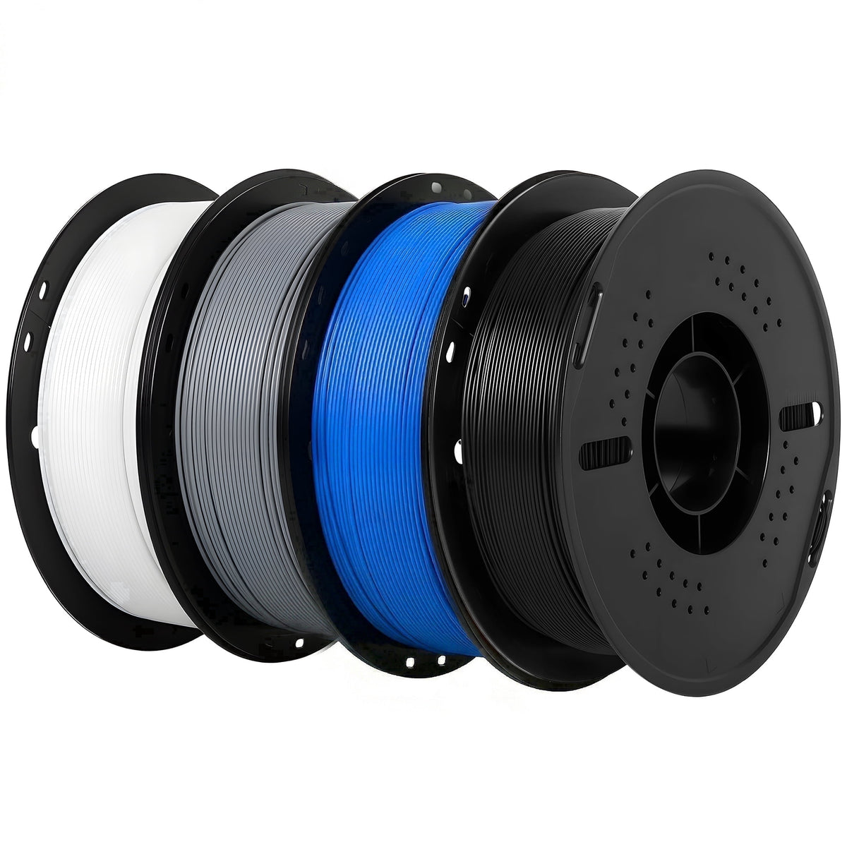 Epelay Matte PLA Plus 3D Printer Filament 1.75mm, 4kg Black, White, Red & Blue for FDM Printers