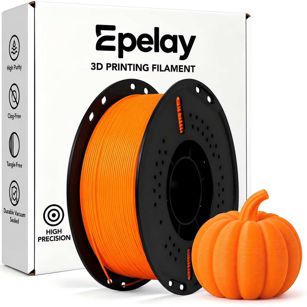 Epelay PLA Plus 3D Printer Filament, 1.75mm, 1kg Spool, White, Compatible with Most FDM Printers