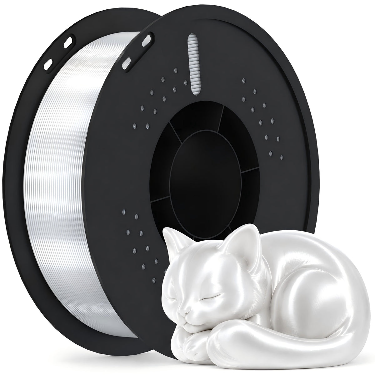 Epelay Silk PLA Plus 3D Printer Filament 1.75mm, Shiny Silver Finish, 1kg Spool, Strong Layer Adhesion, Smooth & Glossy Prints, Fits Most FDM Printers