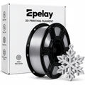 Epelay Silk PLA Plus 3D Printer Filament 1.75mm, Shiny Silver Finish, 1kg Spool, Strong Layer Adhesion, Smooth & Glossy Prints, Fits Most FDM Printers