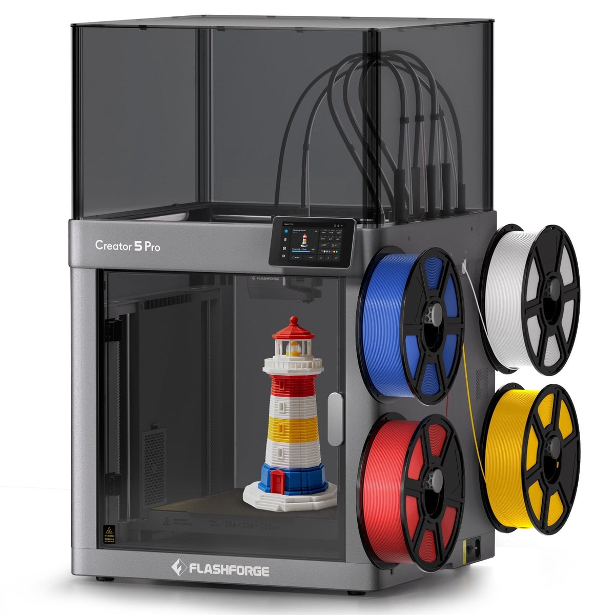 Flashforge Creator 5 4-Nozzle Multi-Color 3D Printer & 600mm/s High Speed, Zero Purge Waste for Multi-Scenario