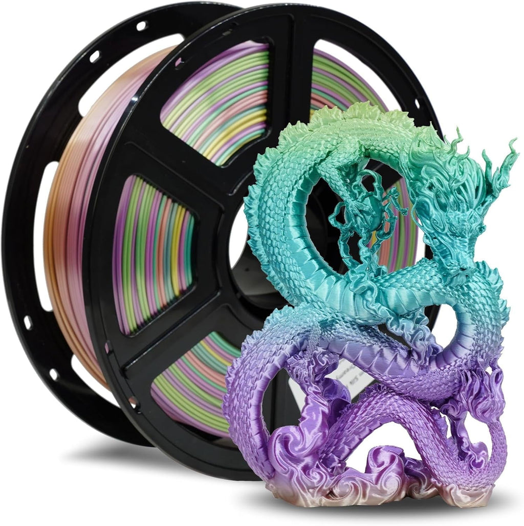 Flashforge Silk PLA Filament 1.75mm, 1KG/2.2lbs Silk PLA 3D Printer Filament, Dreamy Trio
