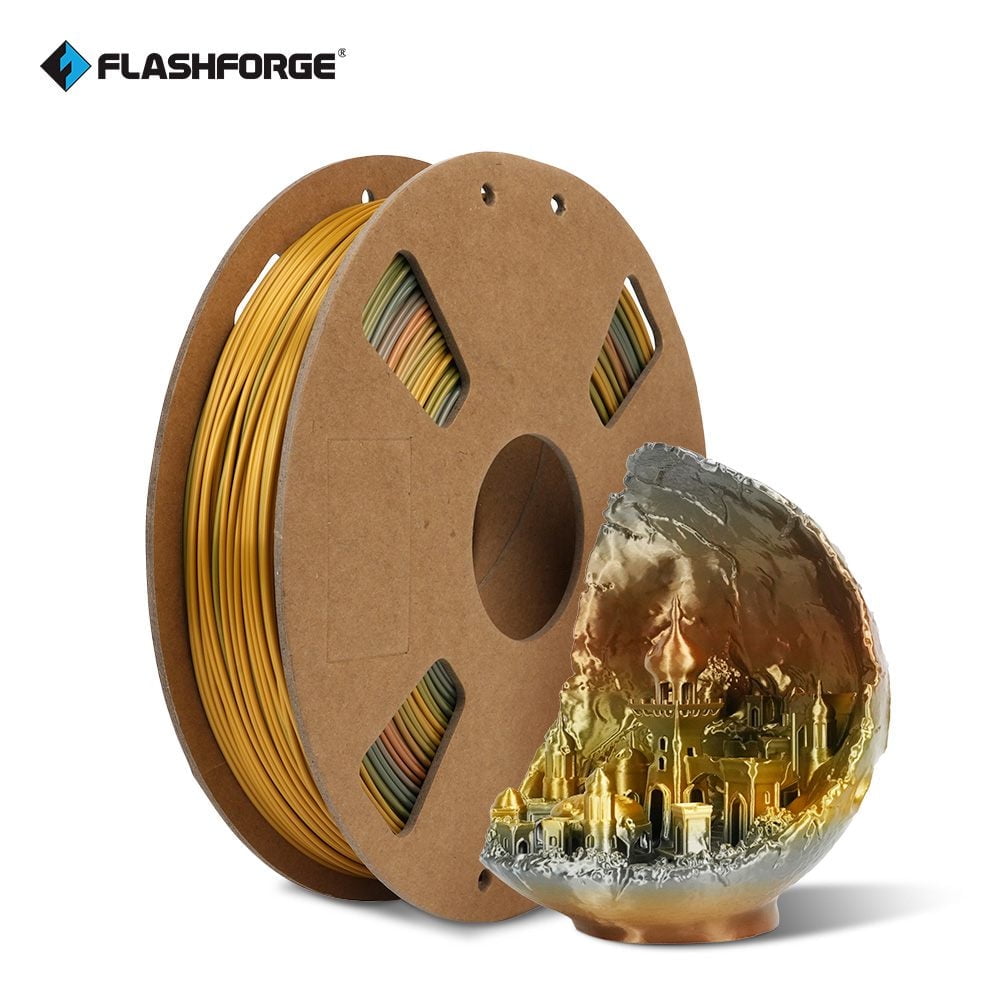Flashforge Silk PLA Filament 1.75mm, 1KG/2.2lbs Silk PLA 3D Printer Filament, Dreamy Trio