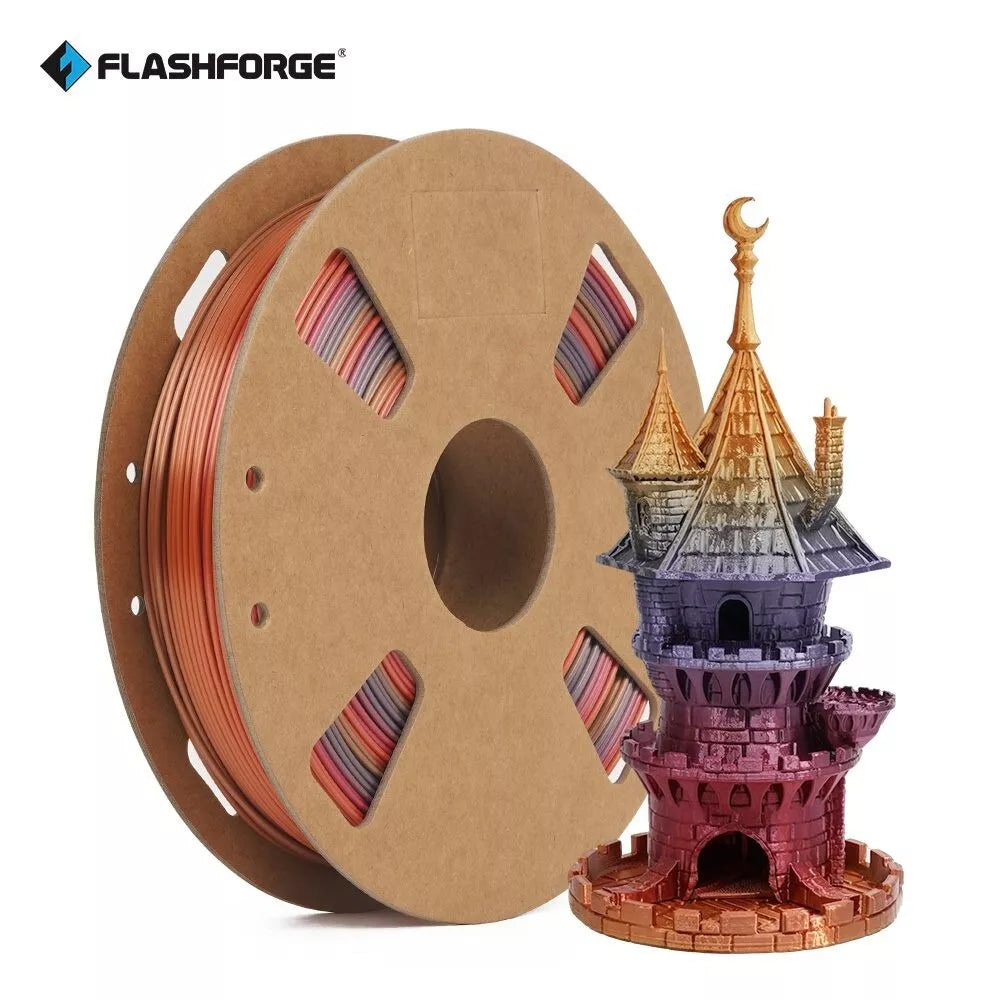 Flashforge Silk PLA Filament 1.75mm, 1KG/2.2lbs Silk PLA 3D Printer Filament, Dreamy Trio