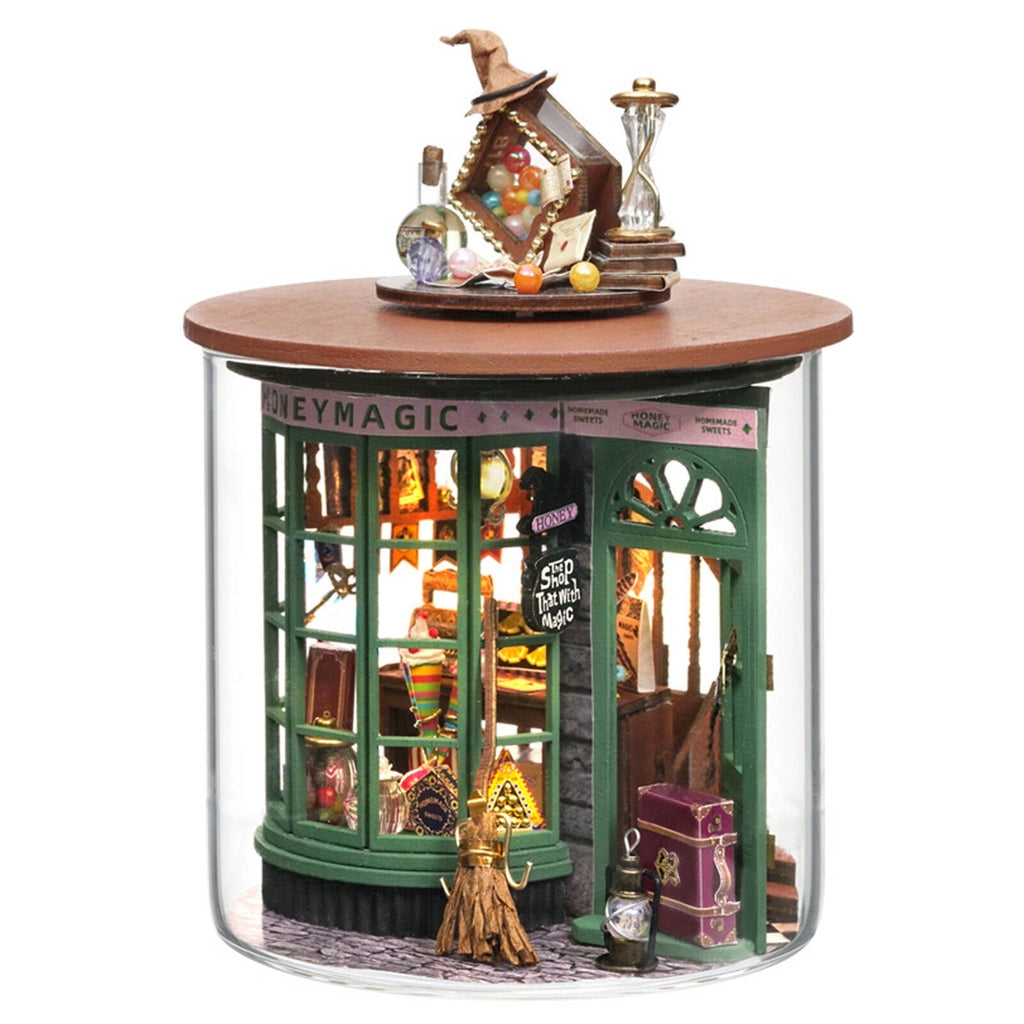 GARDVORA Book Nook Kits for Adults,Warm Night Light Function Diy Miniature House Kit,Creative Birthday Gift Dream Bottle Creative Design 3D Puzzles,White
