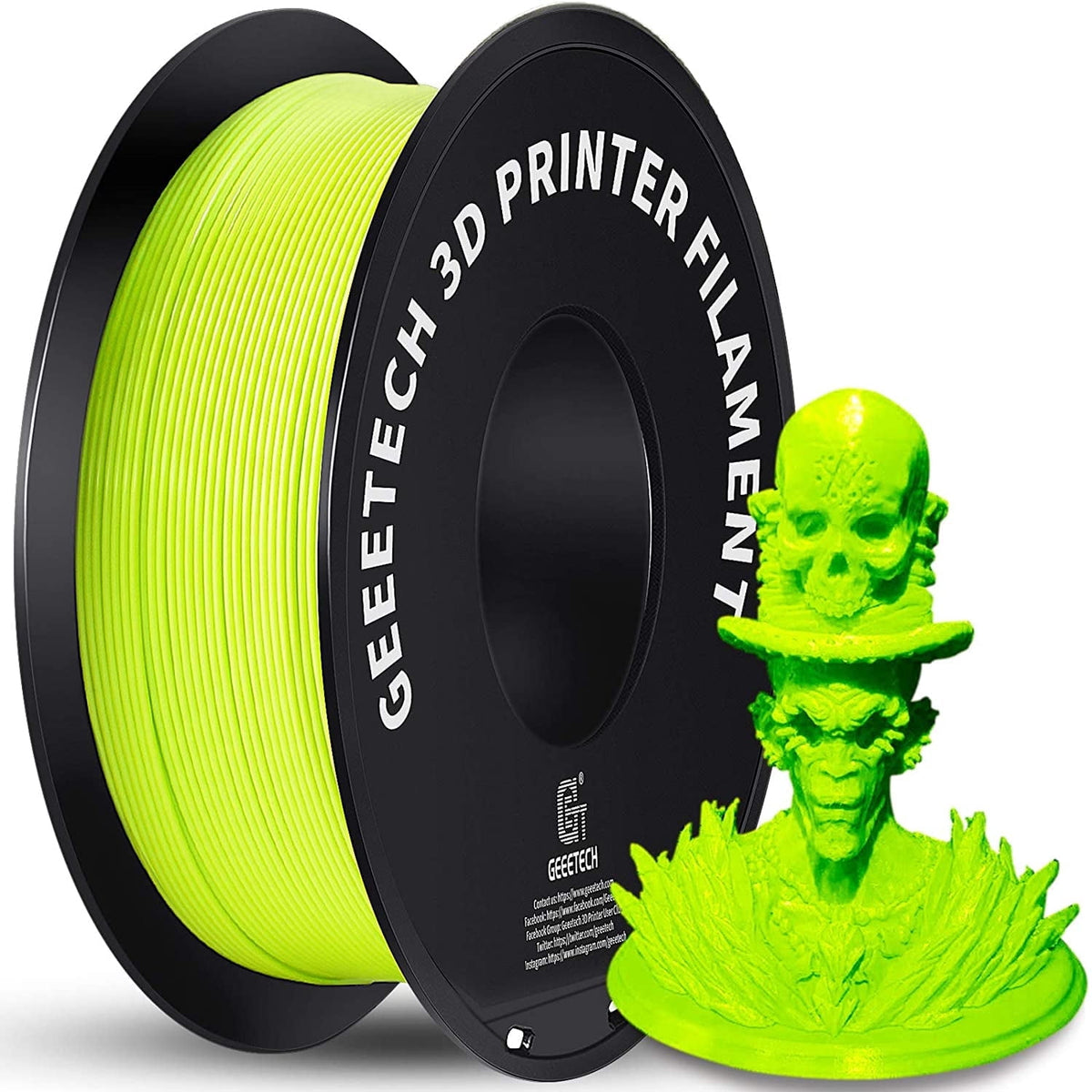 GEEETECH 3D Printer PLA Filament 1.75mm,1kg Spool (2.2lbs),Dimensional Accuracy +/- 0.03mm,Apple Green