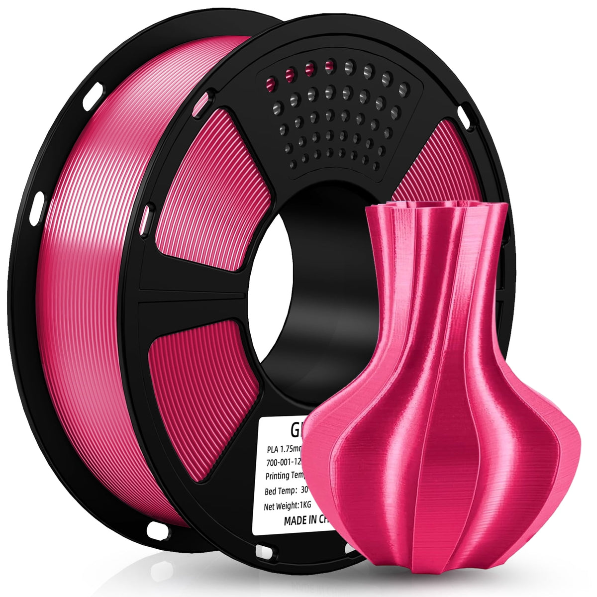 GEEETECH 3D Printer silk magenta PLA Filament 1.75mm 1kg Spool (2.2lbs),Dimensional Accuracy +/- 0.03mm