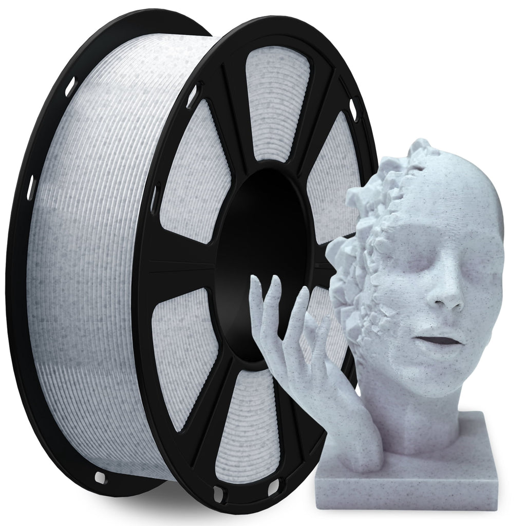 Geeetech Marble Grey PLA 3D Printer Filament 1.75mm Toughness Enhanced, Dimensional Accuracy +/-0.03mm, 1kg (2.2lbs), 1080 Feet (330m) per Roll, Vacuum Packaging for Most 3D FDM Printer