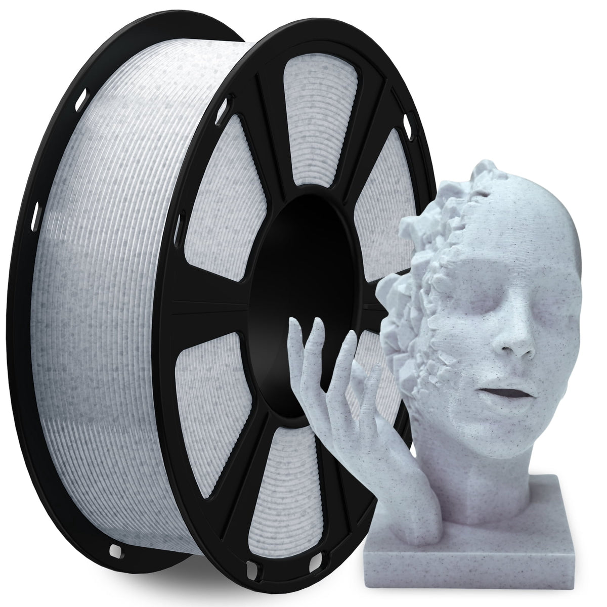 Geeetech Marble Grey PLA 3D Printer Filament 1.75mm Toughness Enhanced, Dimensional Accuracy +/-0.03mm, 1kg (2.2lbs), 1080 Feet (330m) per Roll, Vacuum Packaging for Most 3D FDM Printer