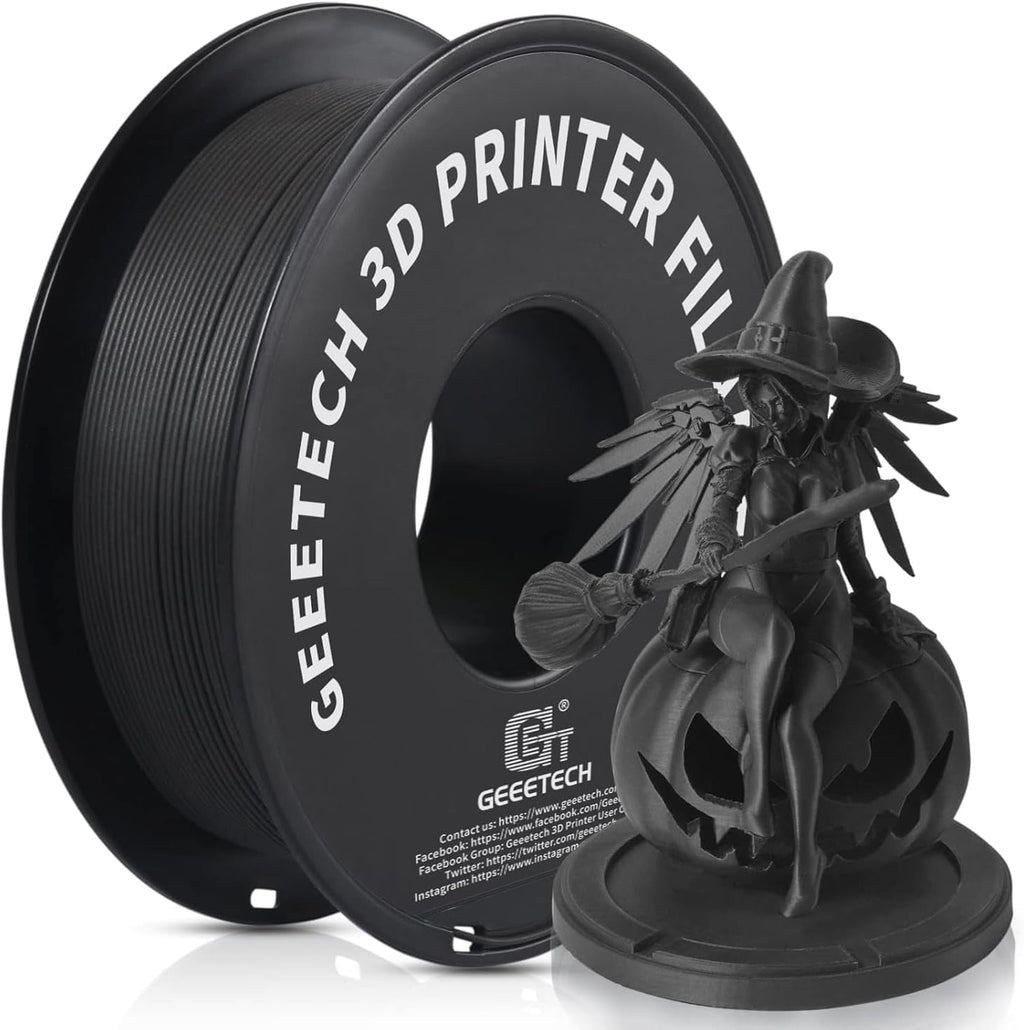 GEEETECH Matte PLA Filament, 1.75mm Matte Black 3D Printer Filament, 1kg Spool (2.2lbs), Dimensional Accuracy +/- 0.03 mm, Fit Most FDM Printer