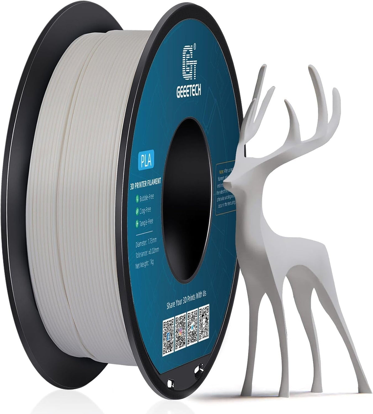 GEEETECH Matte PLA Filament, 1.75mm Matte Black 3D Printer Filament, 1kg Spool (2.2lbs), Dimensional Accuracy +/- 0.03 mm, Fit Most FDM Printer