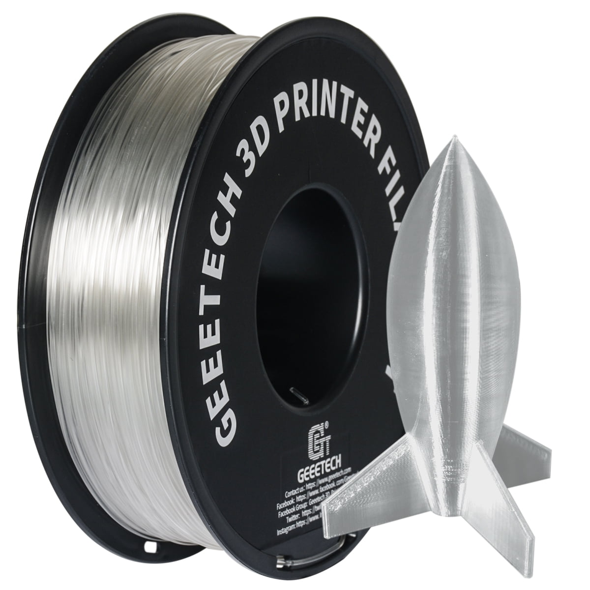 Geeetech 3D Printer PLA Filament Silk Sky Blue Toughness Enhanced Filament with 1.75mm Dimensional Accuracy +/-0.03mm, 1080 Feet per Roll, Vacuum Packaging for Most 3D FDM Printer