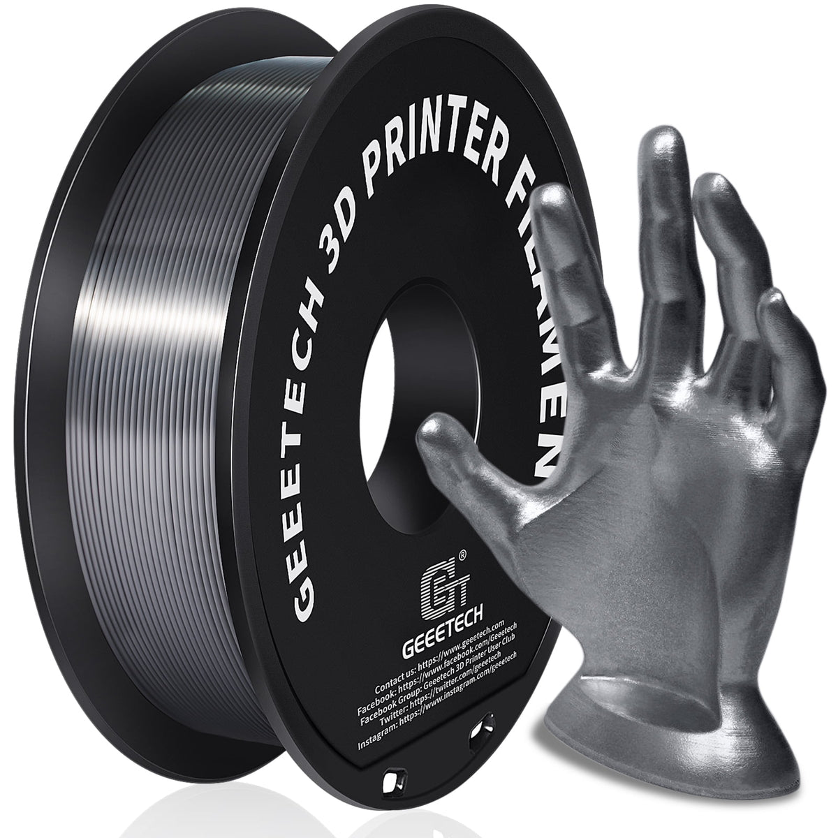 Geeetech 3D Printer PLA Filament Shiny Silk Gold Toughness Enhanced Filament with 1.75mm Dimensional Accuracy +/-0.03mm, 1080 Feet Per Roll, Vacuum Packaging, for Most 3D FDM Printer