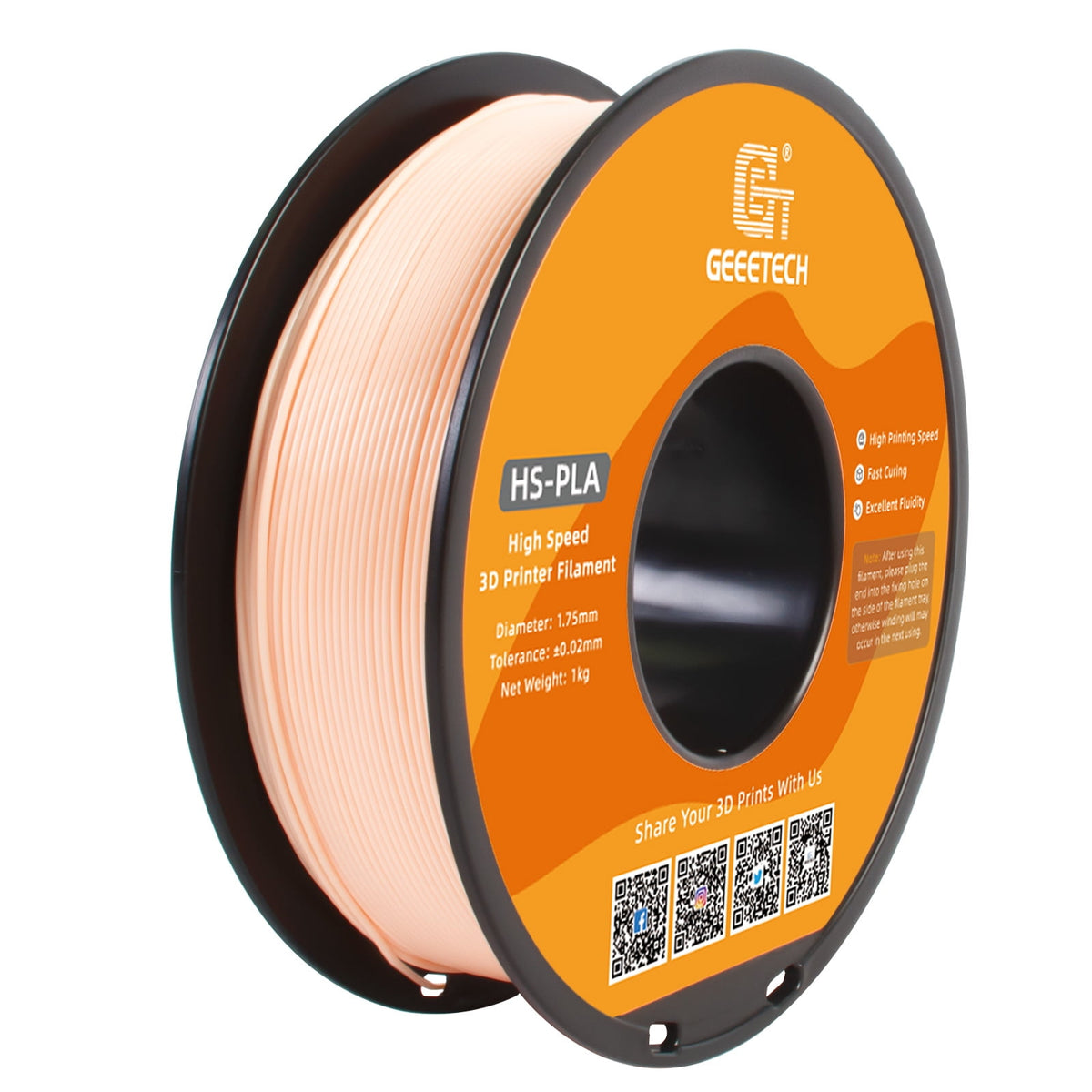 Geeetech 1.75mm PLA 3D Printer Filament, 1kg Spool (2.2lbs), Dimensional Accuracy +/- 0.03mm,yellow