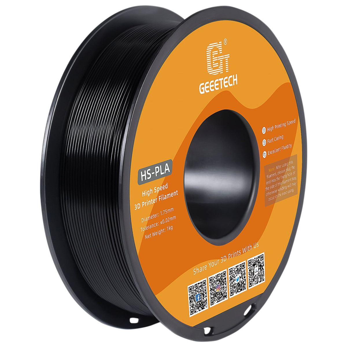 Geeetech 1.75mm PLA 3D Printer Filament, 1kg Spool (2.2lbs), Dimensional Accuracy +/- 0.03mm,yellow