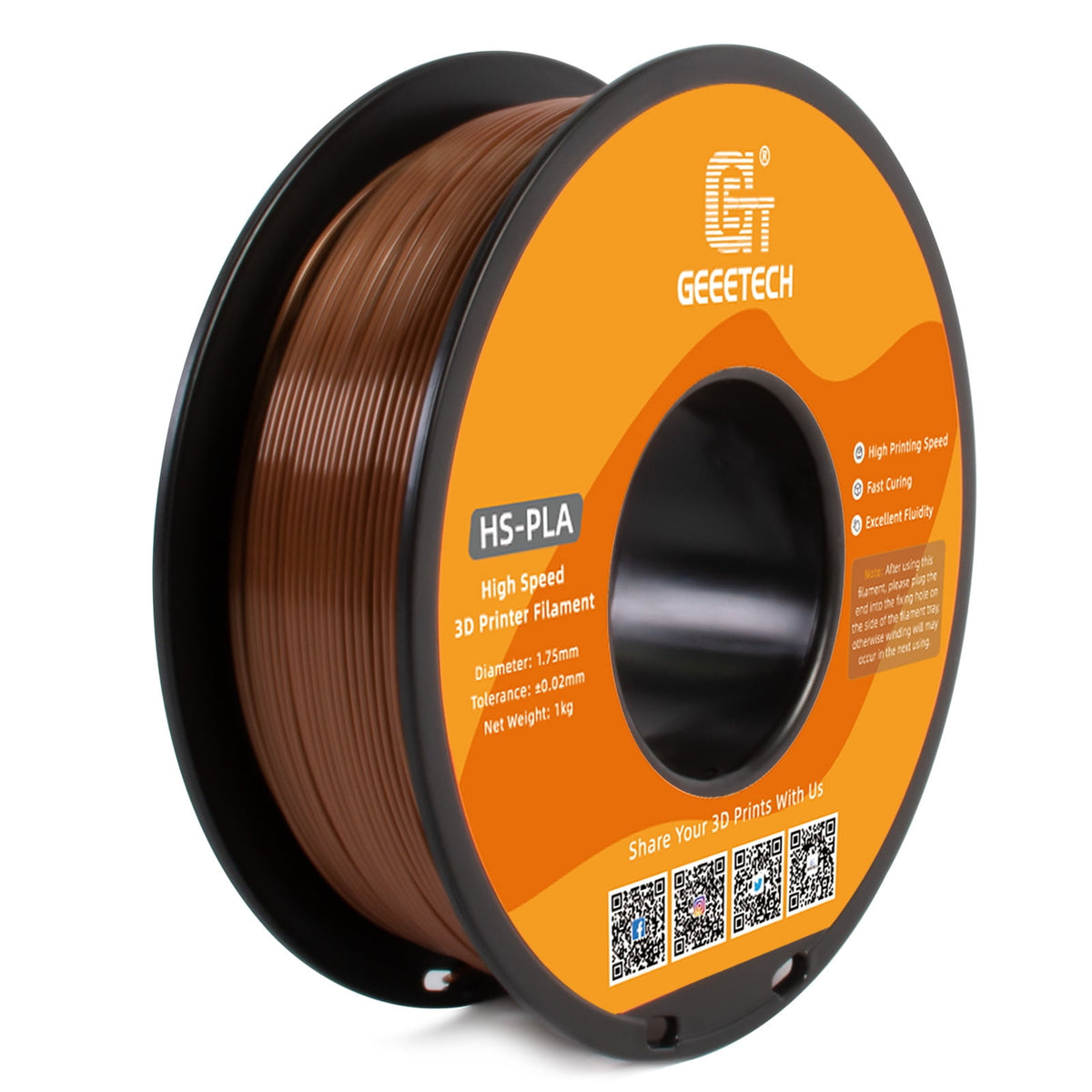Geeetech 1.75mm PLA 3D Printer Filament, 1kg Spool (2.2lbs), Dimensional Accuracy +/- 0.03mm,yellow