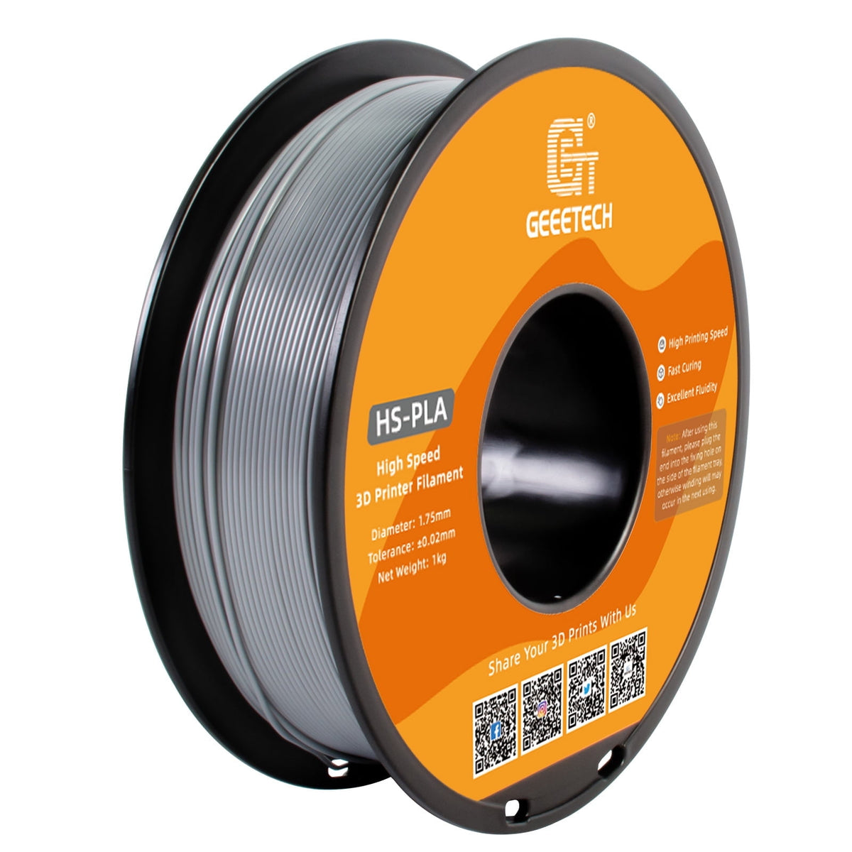 Geeetech 1.75mm PLA 3D Printer Filament, 1kg Spool (2.2lbs), Dimensional Accuracy +/- 0.03mm,yellow