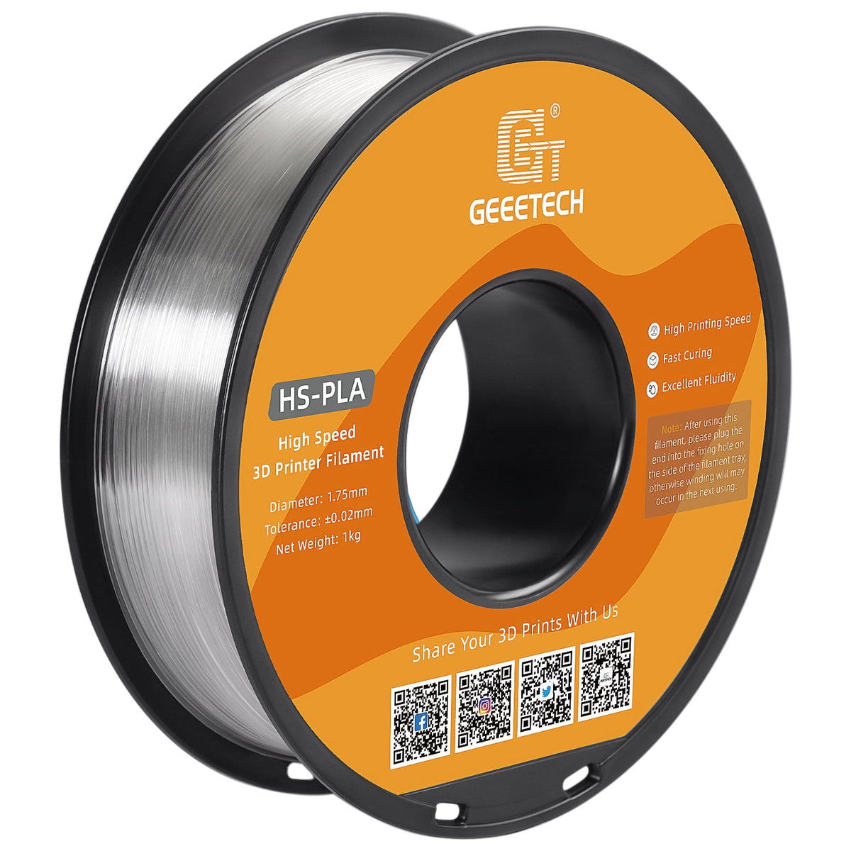 Geeetech 1.75mm PLA 3D Printer Filament, 1kg Spool (2.2lbs), Dimensional Accuracy +/- 0.03mm,yellow
