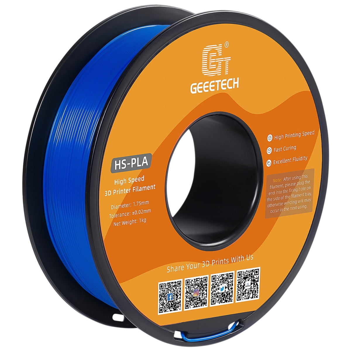Geeetech 1.75mm PLA 3D Printer Filament, 1kg Spool (2.2lbs), Dimensional Accuracy +/- 0.03mm,yellow