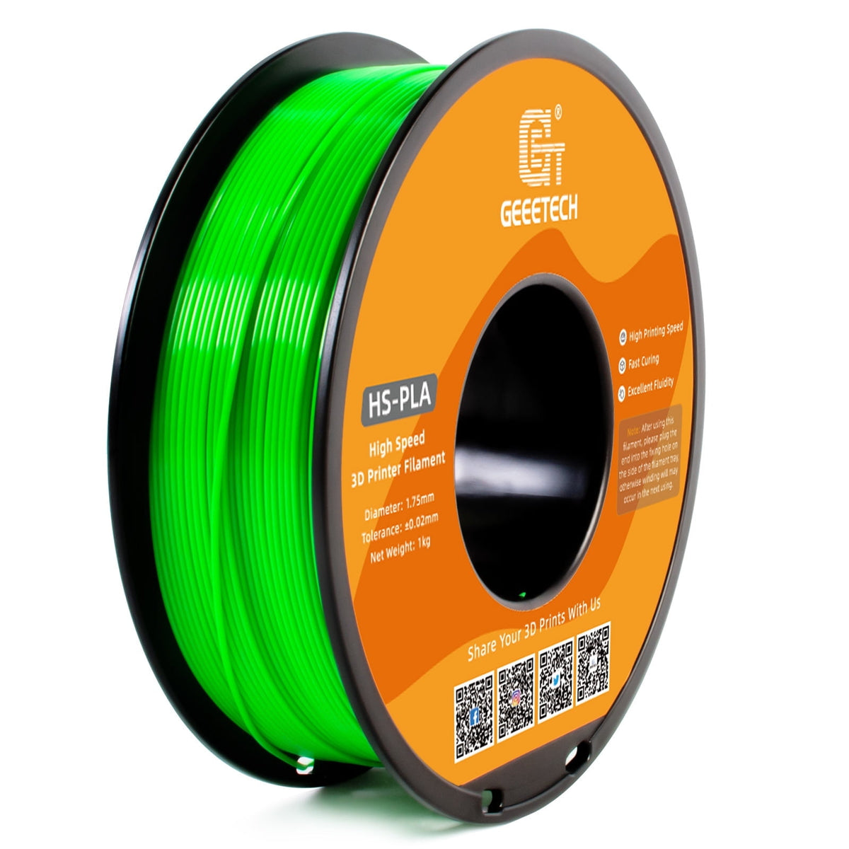 Geeetech 1.75mm PLA 3D Printer Filament, 1kg Spool (2.2lbs), Dimensional Accuracy +/- 0.03mm,yellow
