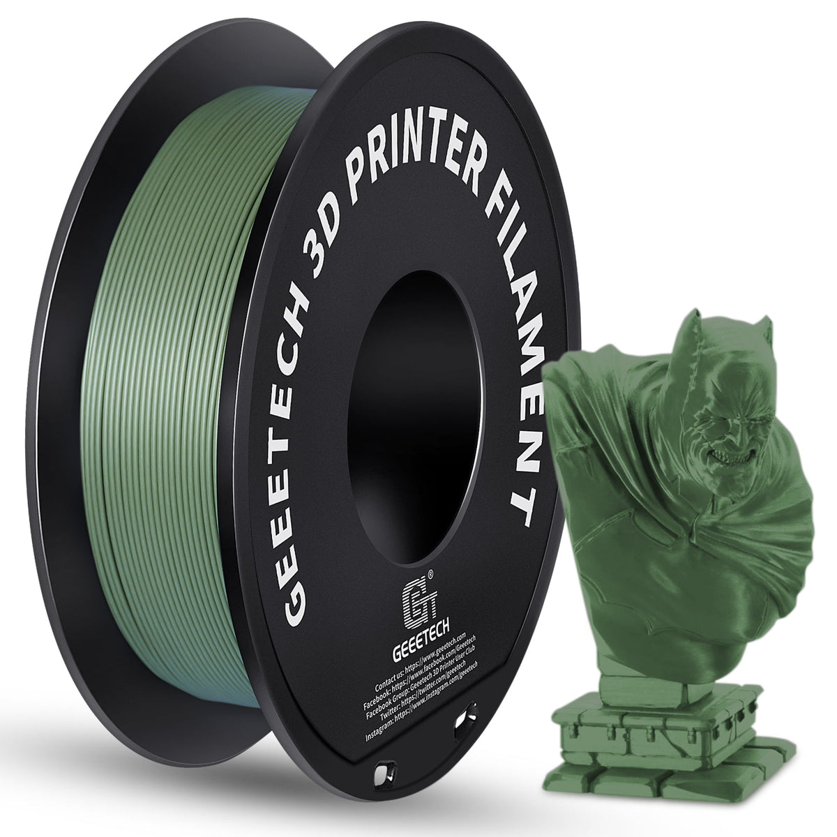 GEEETECH Matte PLA Filament, 1.75mm Matte Black 3D Printer Filament, 1kg Spool (2.2lbs), Dimensional Accuracy +/- 0.03 mm, Fit Most FDM Printer