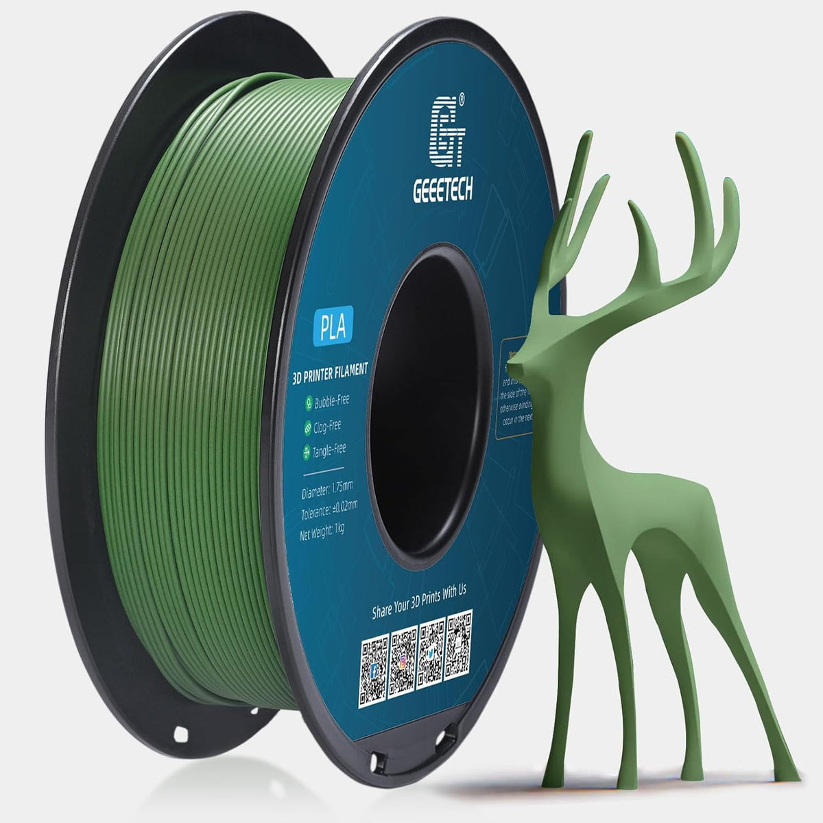 Geeetech navy blue Matte PLA Filament Matte 1KG, 1.75mm 3D Printer Filament Dimensional Accuracy +/- 0.01mm, 1kg Carboard Spool (2.2lbs) for Most FDM 3D Printers