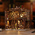 LSNOYRD DIY Book Nook Kit with LED Light, Dreamy Book Hall 3D Wooden Puzzle Miniature House Bookend for Bookshelf Decor, 888PCS, Craft Gift for Adults