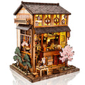 MOJINO Book Nook Kit for Adults, DIY Miniature House Kit Yakitori Grill House, 3D Wooden Puzzle with LED Light, Japanese Bookshelf Decor Craft Kit