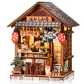 MOJINO Book Nook Kit for Adults, DIY Miniature House Kit with LED Light, 3D Wooden Puzzle Bookshelf Decor, Craft Kit, Japanese Izakaya