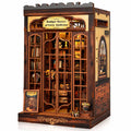 MOJINO DIY Book Nook Kit with LED Light, 172-Piece Miniature Library Dollhouse Kit, 3D Wooden Puzzle Bookshelf Insert, Retro Bookstore Craft Kit for Adults Teens and Book Lovers