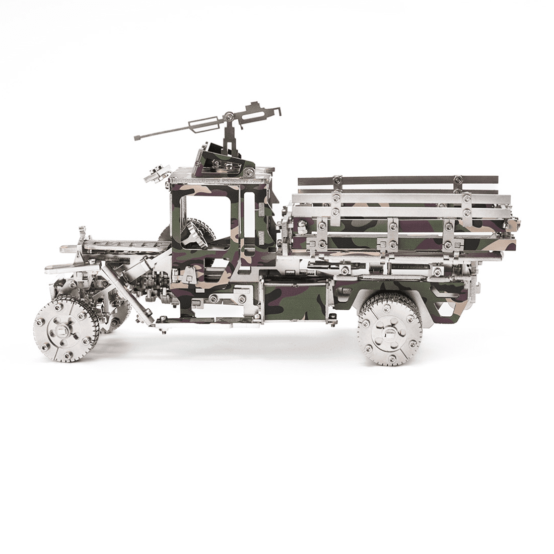 Iron Blood Combat Vehicle 3D Metal Puzzle Model Kit, 100+PCS Steampunk Mechanical Assembly Kit, Stainless Steel DIY Puzzle Model, Desktop Display Collectible & Engineering Hobby Kit for Adults
